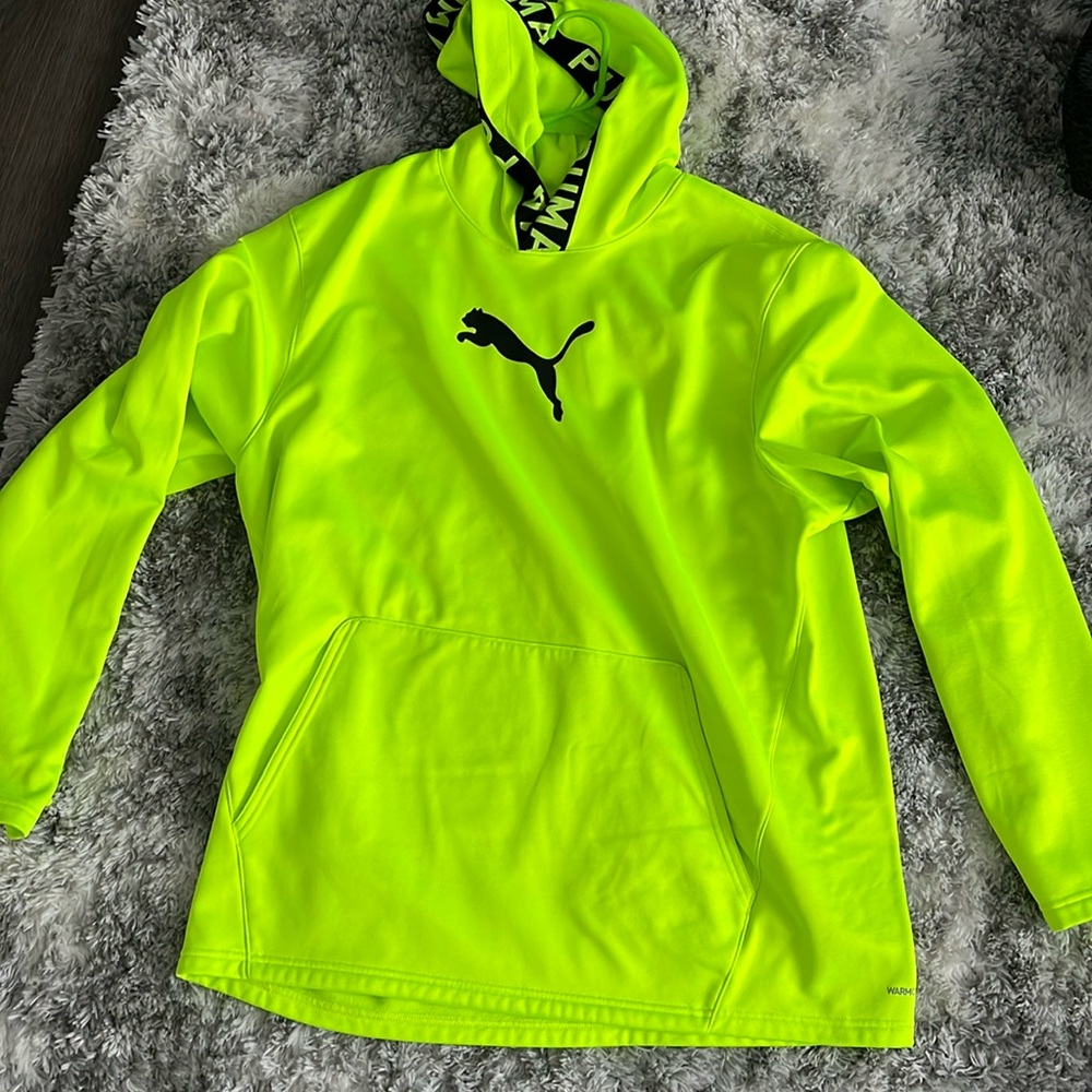 Neon Green/Yellow Puma hoodie men’s size XL